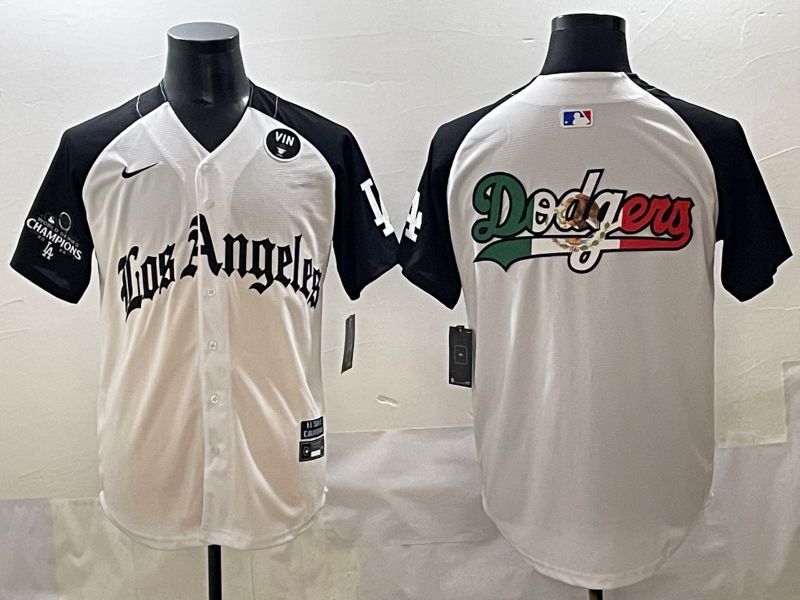 Men 2025 Los Angeles Dodgers Blank White black Five generations Joint Name Nike MLB Jersey style 5267->los angeles dodgers->MLB Jersey